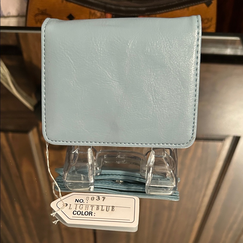 Light Blue Leather Wallet
